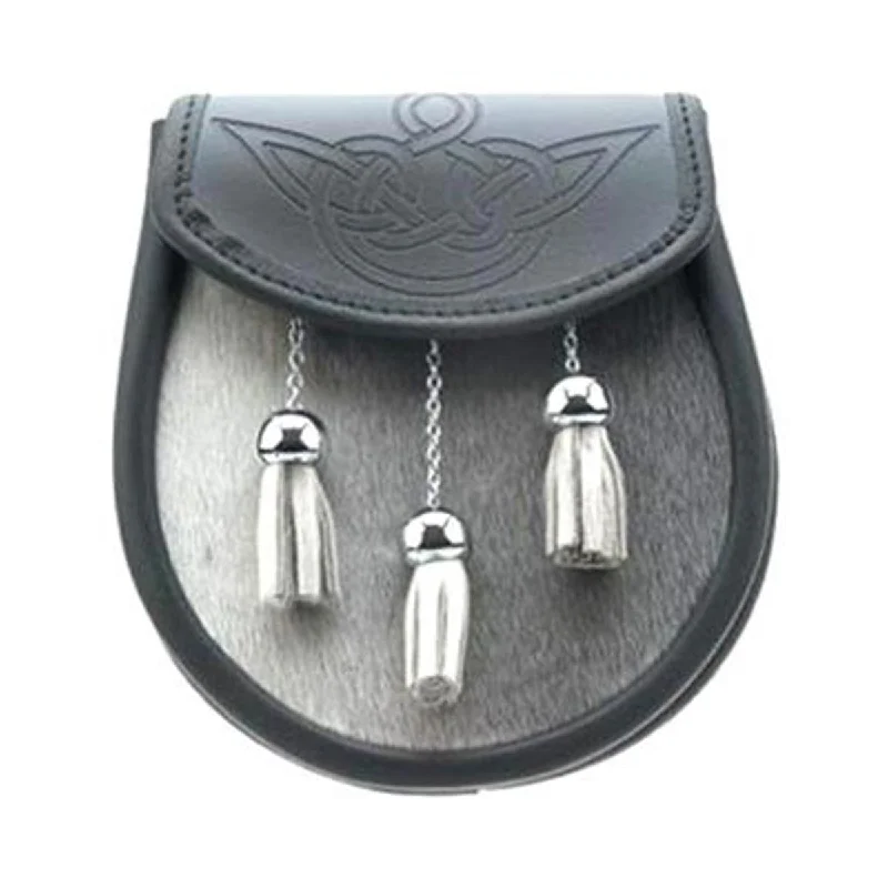 Flash Deals Semi Dress Sealskin Sporran 3 Tassels With Chain Belt