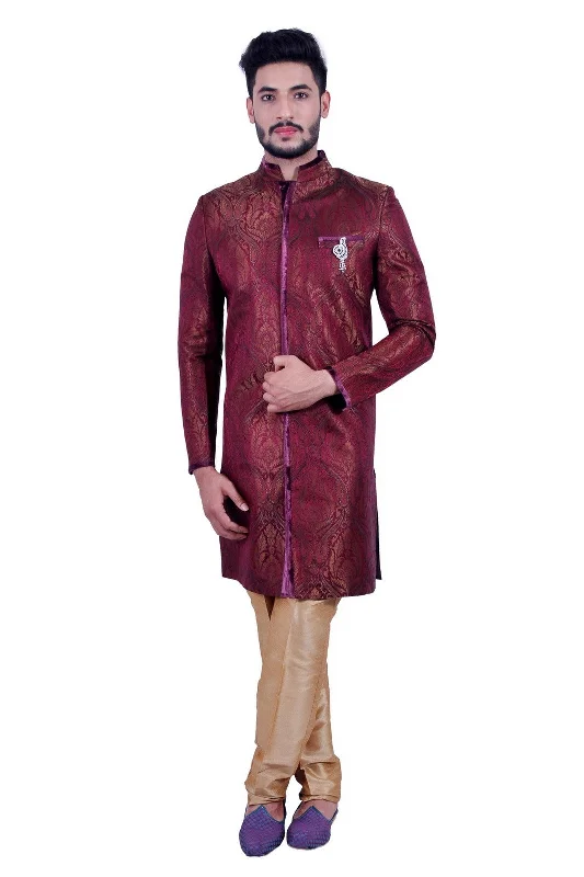 New Deals Short Multicolor Indian Wedding Indo-Western Sherwani for Men