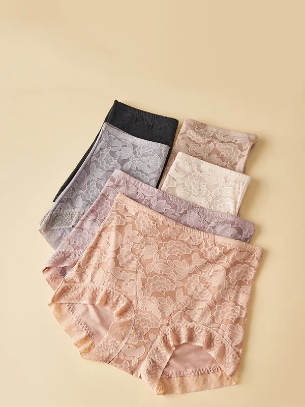 Early Access 3 Pieces Women Sexy Lace Seamless High-Waist Underwear AS1011