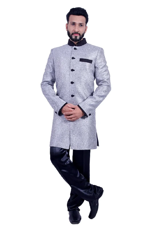Great Deals Silver Indian Wedding Indo-Western Sherwani for Men