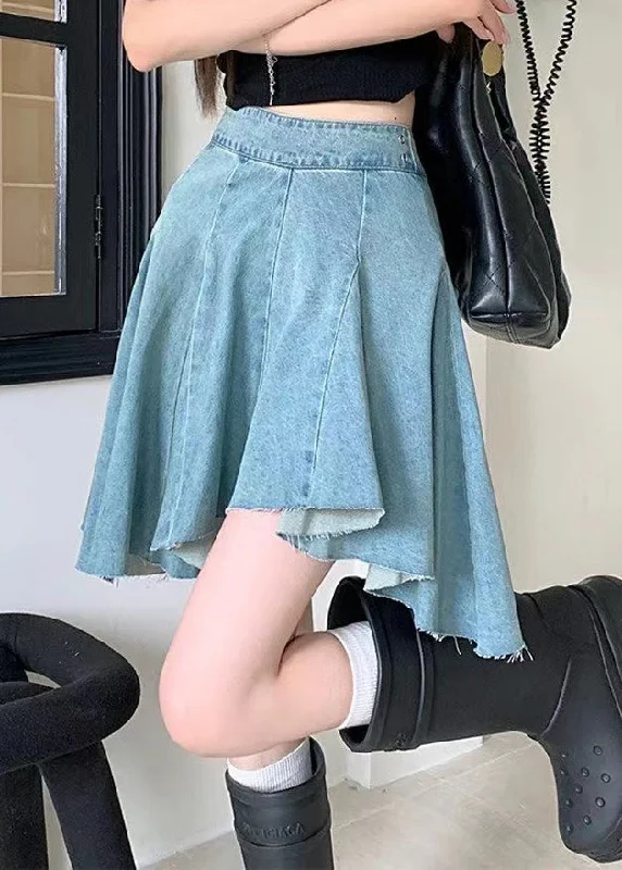 Today Only Original Design Blue Solid High Waist Denim Skirts Summer QF057
