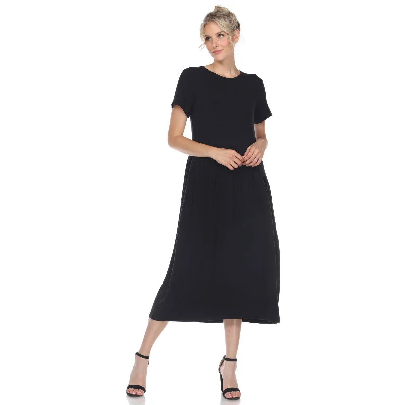 Lowest Price White Mark Womens Short Sleeve Maxi Dress Soft Rayon Blend Sizes S-3X Flowy Lowest Price White Mark Womens Short Sleeve Maxi Dress Soft Rayon Blend Sizes S-3X Flowy