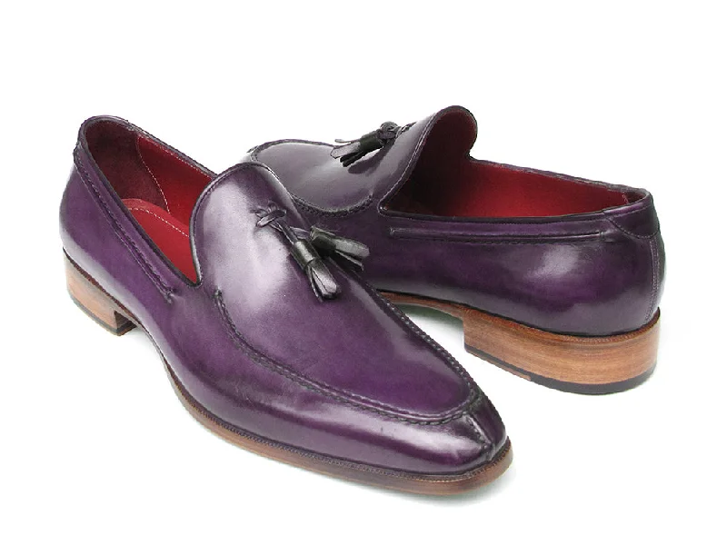 Markdown Madness Paul Parkman Men's Tassel Loafer Purple Hand Painted Leather Shoes (Id#083) Markdown Madness Paul Parkman Men's Tassel Loafer Purple Hand Painted Leather Shoes (Id#083)