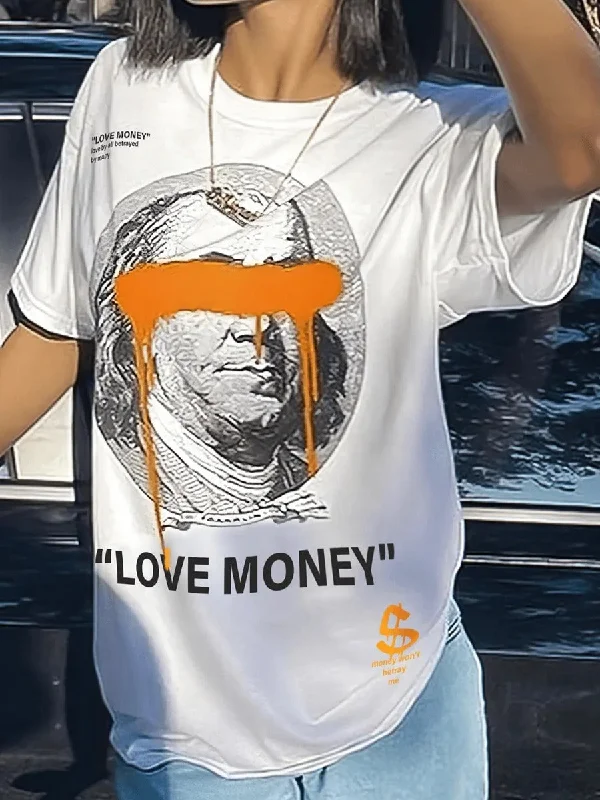 Super Sale Figure Love Letter Print T-shirt AR5078