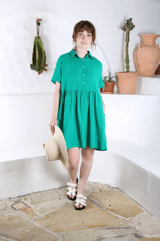 Bargain Prices Pacific Villa Dress Parakeet Green in Seersucker