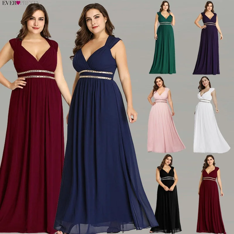 Savings Galore Plus Size Formal Evening Elegant Burgundy Dress