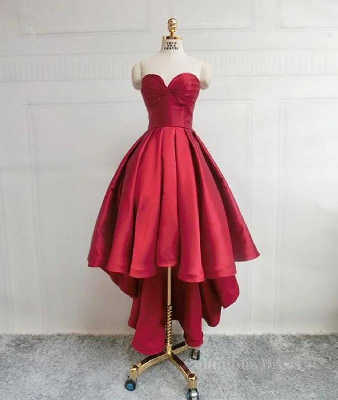 Buy Now High Low Sweetheart Neck Strapless Backless Satin Red Corset Prom Dresses, Red Graduation Dresses, Red Backless Corset Formal Evening Dresses outfit Buy Now High Low Sweetheart Neck Strapless Backless Satin Red Corset Prom Dresses, Red Graduation Dresses, Red Backless Corset Formal Evening Dresses outfit