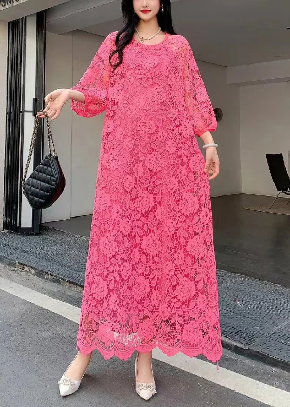 Shop and Save Beautiful Rose O Neck Hollow Out Embroidered Lace Dresses Summer AZ1012 Shop and Save Beautiful Rose O Neck Hollow Out Embroidered Lace Dresses Summer AZ1012