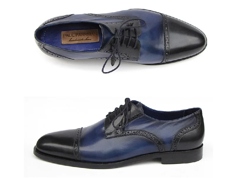 Special Savings Paul Parkman Men's Leather Parliament Blue Derby Shoes (Id#046)