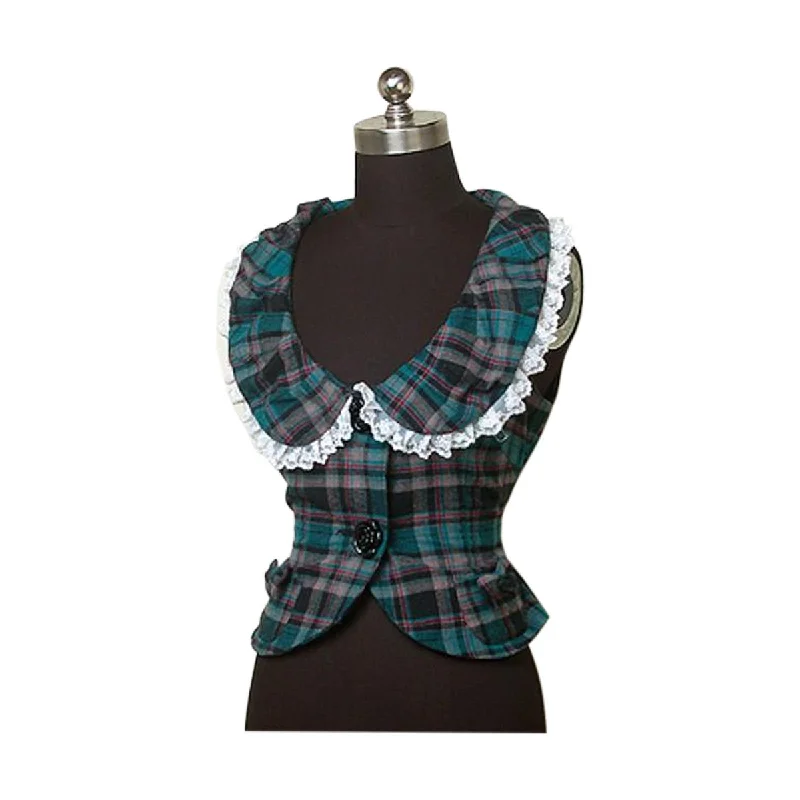 Price Drop Alert Blouse or Vest Lolita Scottish Tartan Cloth