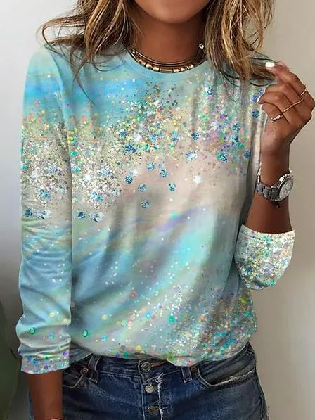 Online Exclusive Casual Ombre Regular Fit Crew Neck T-Shirt  cc158