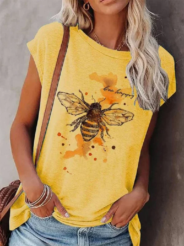 Closeout Round Neck Animal Regular Fit Short Sleeve T-Shirt  QH100