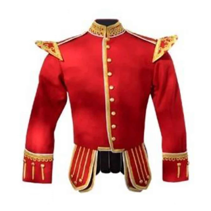 Take Advantage Red Doublet Fancy Blazer Wool Gold Braid And White Trim
