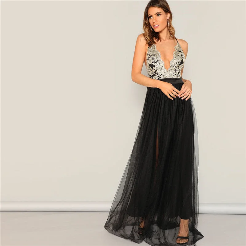 Best Bargains Women's Summer Long V-Neck Sleeveless Dress