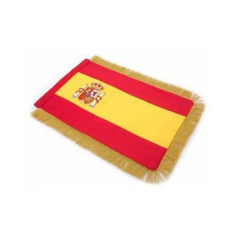 Price Reduction Spain Table Size Double Sided Hand Embroidered Flag