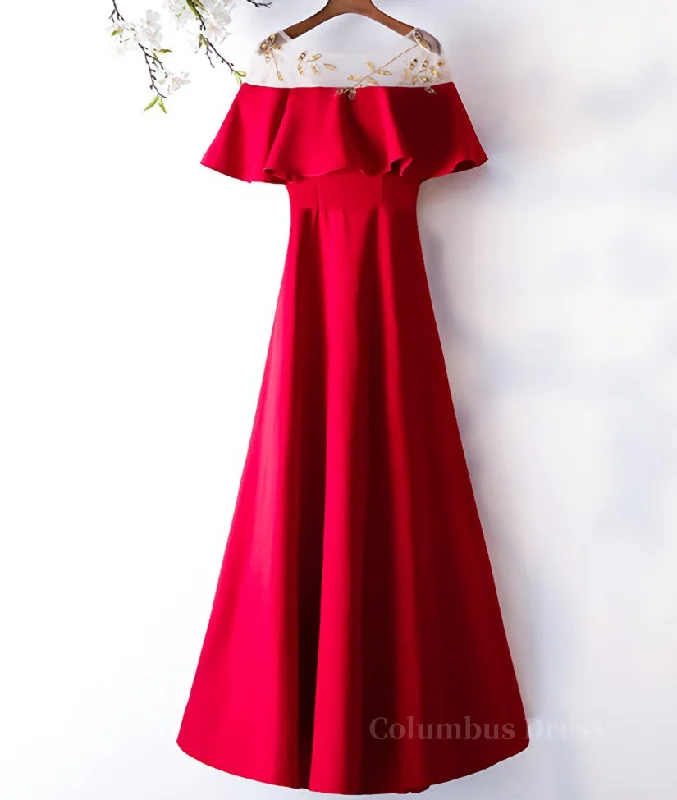 Price Cut Custom Made Round Neck Red Long Corset Prom Dresses, Red Corset Prom Gown, Corset Formal Dresses outfit Price Cut Custom Made Round Neck Red Long Corset Prom Dresses, Red Corset Prom Gown, Corset Formal Dresses outfit