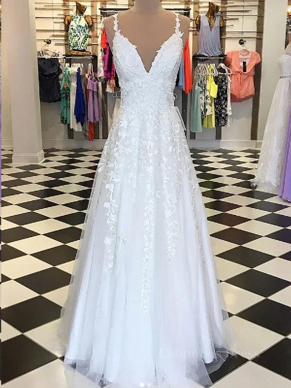 Unbeatable Prices A Line V Neck Floor Length Lace White Long Corset Prom Dresses, White Lace Corset Formal Dresses, V Neck White Evening Dresses outfit Unbeatable Prices A Line V Neck Floor Length Lace White Long Corset Prom Dresses, White Lace Corset Formal Dresses, V Neck White Evening Dresses outfit