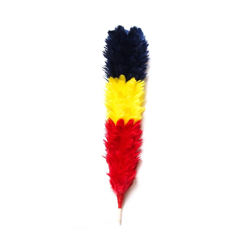 Exclusive Online Offer Feather Bonnet Hackle Navy Blue Yellow Red 12 Inches
