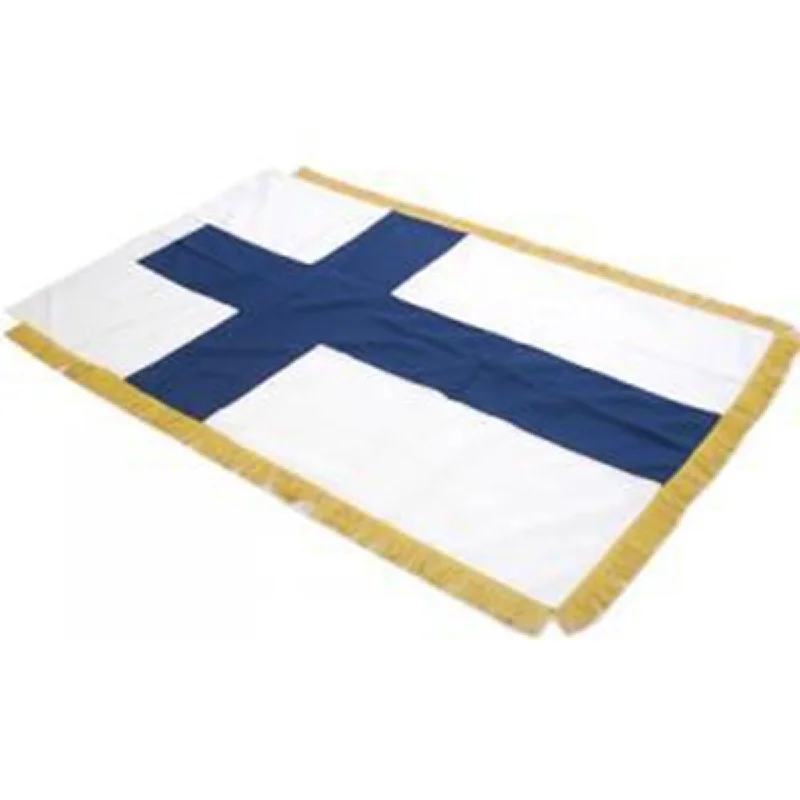 Final Sale Finland Full Size Double Sided Hand Embroidered Flag