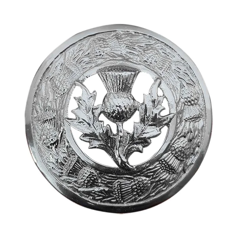 Don’t Miss Out Plaid Brooch Scottish Thistle Flower