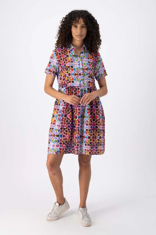 Huge Savings Kaleidoscope Villa Dress Pink in Seersucker