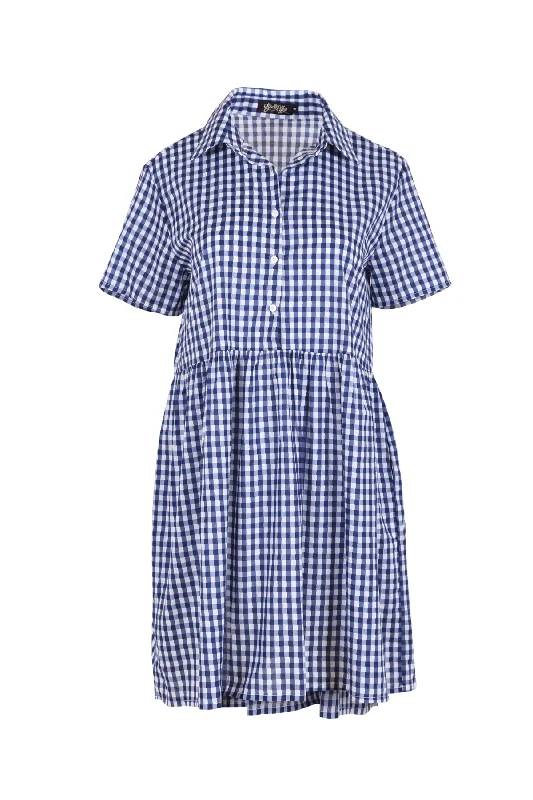 Hot Deal Sunshine Villa Dress Blue in Cotton