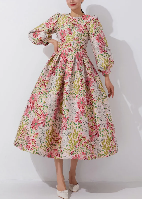 Discount Extravaganza Chic Multi O-Neck Embroidered High Waist Dress Fall QR039