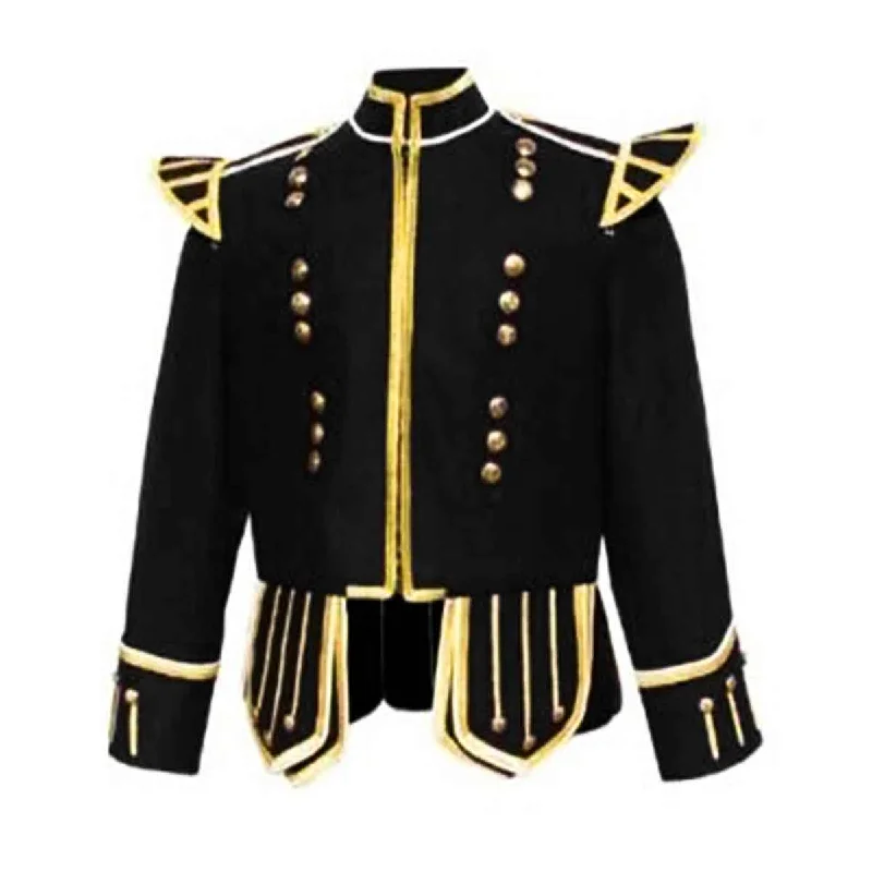 Today Only Black Doublet Blazer Wool With Gold Braid White Piping