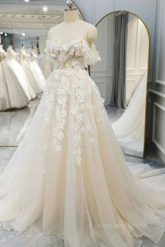 Stock Up and Save Off Shoulder Light Champagne Tulle Lace Long Corset Prom Dress, Light Champagne Lace Corset Formal Evening Dress outfit Stock Up and Save Off Shoulder Light Champagne Tulle Lace Long Corset Prom Dress, Light Champagne Lace Corset Formal Evening Dress outfit