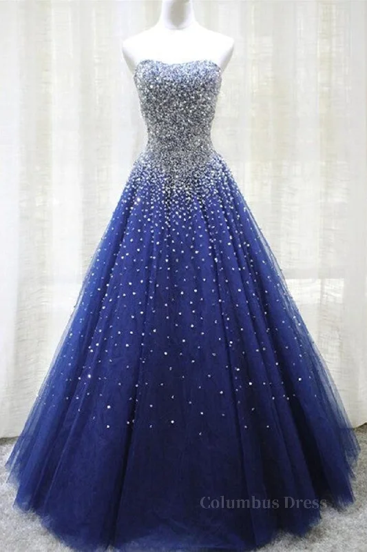 Deal Zone Gorgeous Strapless Blue Tulle Beaded Long Corset Prom Dresses, Beaded Blue Corset Formal Evening Dresses, Beaded Corset Ball Gown outfits Deal Zone Gorgeous Strapless Blue Tulle Beaded Long Corset Prom Dresses, Beaded Blue Corset Formal Evening Dresses, Beaded Corset Ball Gown outfits