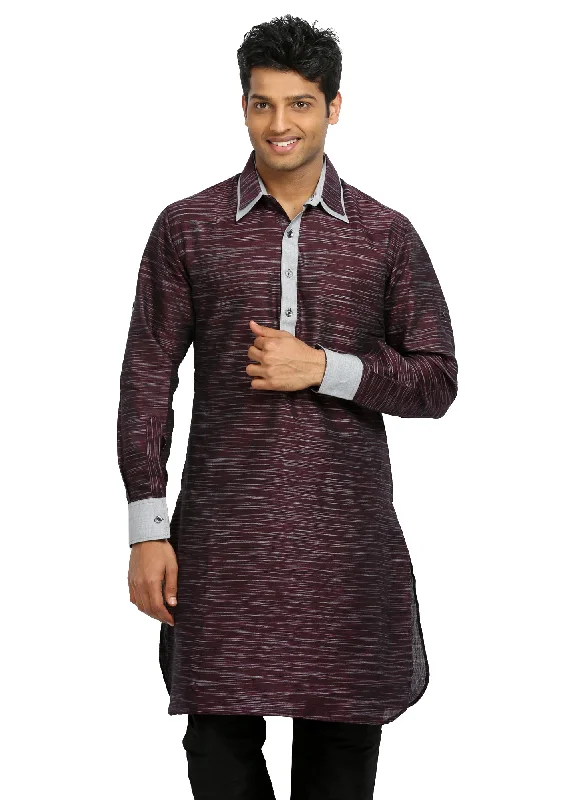 Midnight Sale Berry Pathani Kurta Sherwani - Indian Ethnic Wear for Men