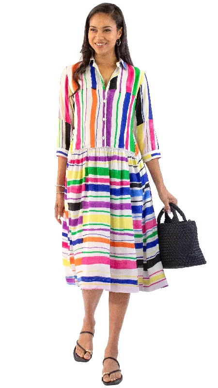 Don't Wait Printed Silk Santi - White Multi