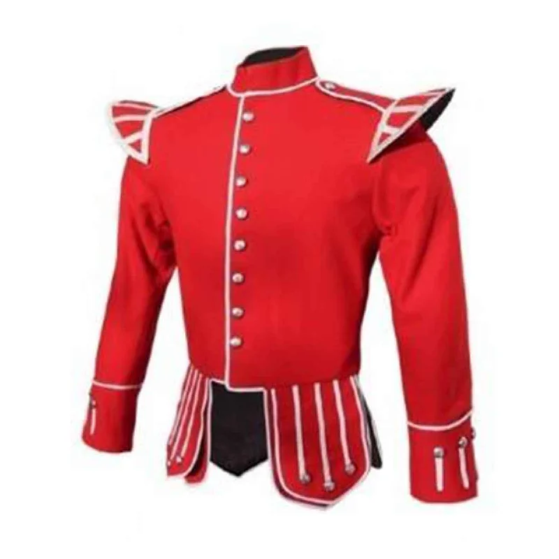 Clearance Sale Red Doublet Blazer Wool White Trim And Silver Braid Shoulder Shells Clearance Sale Red Doublet Blazer Wool White Trim And Silver Braid Shoulder Shells