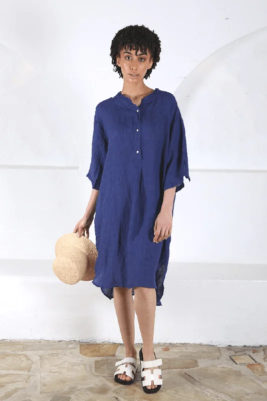 Year-End Sale Denmark Shirt Dress Azul Blue in Linen