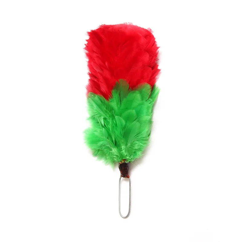 Price Drop Feather Hackle Red Green 4 Inches