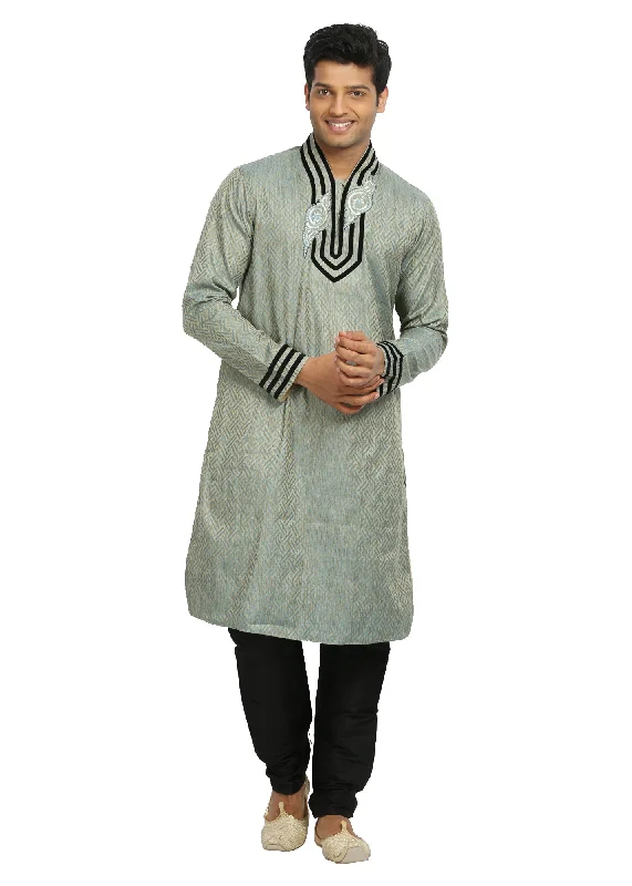 Special Offer Silver Grey Indian Wedding Kurta Pajama Sherwani for Men