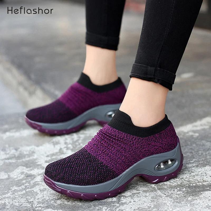 Must-Have Deals Fashion Breathable Mesh Casual Shoes Platform Sneakers