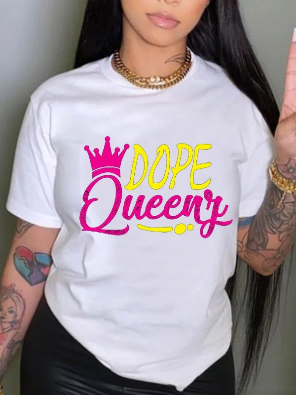 Seasonal Clearance Round Neck Letter Print T-shirt AR50140