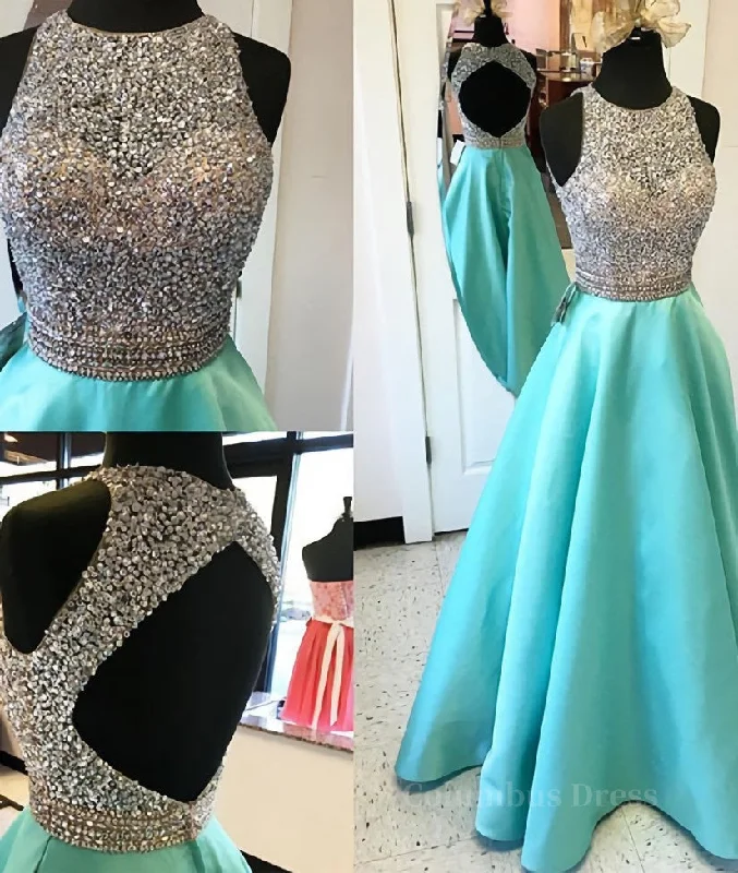Stock Up and Save Round Neck Sequin Open Back Green Corset Prom Dresses, Evening Dresses outfit Stock Up and Save Round Neck Sequin Open Back Green Corset Prom Dresses, Evening Dresses outfit