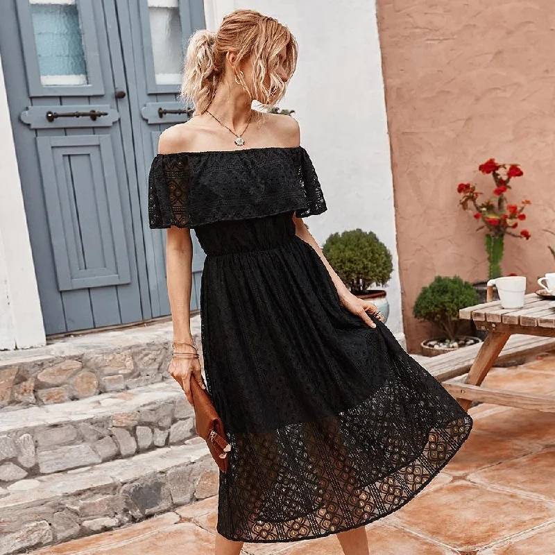 Deal Dash hollow sexy one-shoulder dress