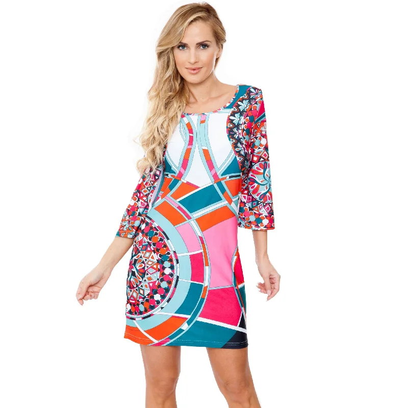 Clearance Sale White Mark Womens 3/4 Sleeve Shift Dress Mini Polyester Spandex Various Colors Clearance Sale White Mark Womens 3/4 Sleeve Shift Dress Mini Polyester Spandex Various Colors