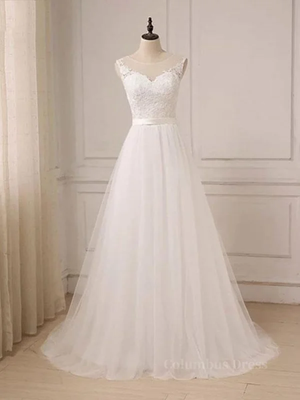 YEAR-End Sale Custom Made A Line Round Neck Lace Tulle White Long Corset Prom Dresses, White Lace Corset Formal Dresses, White Evening Dresses outfit YEAR-End Sale Custom Made A Line Round Neck Lace Tulle White Long Corset Prom Dresses, White Lace Corset Formal Dresses, White Evening Dresses outfit