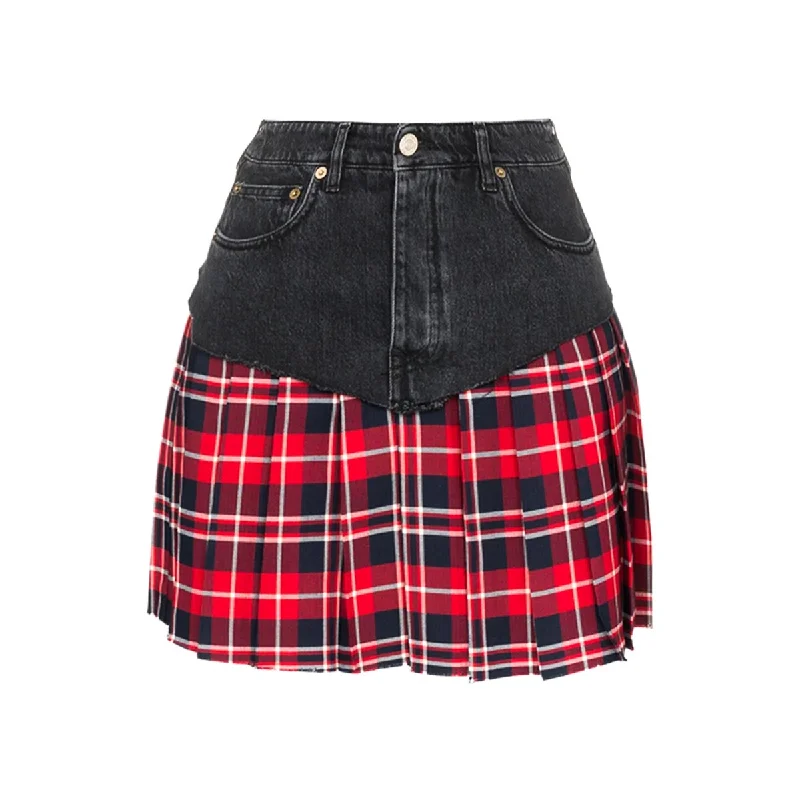 Savings Galore Ladies Denim And Tartan Kilt or Skirt