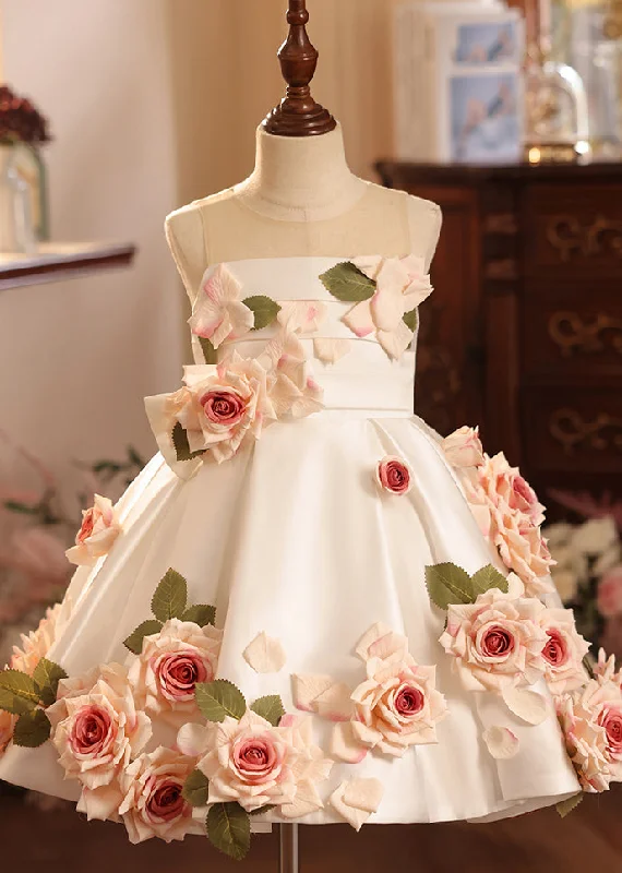 Today Only Lovely Beige Slash Neck Floral Kids Long Spaghetti Strap Dress Summer QV001 Today Only Lovely Beige Slash Neck Floral Kids Long Spaghetti Strap Dress Summer QV001