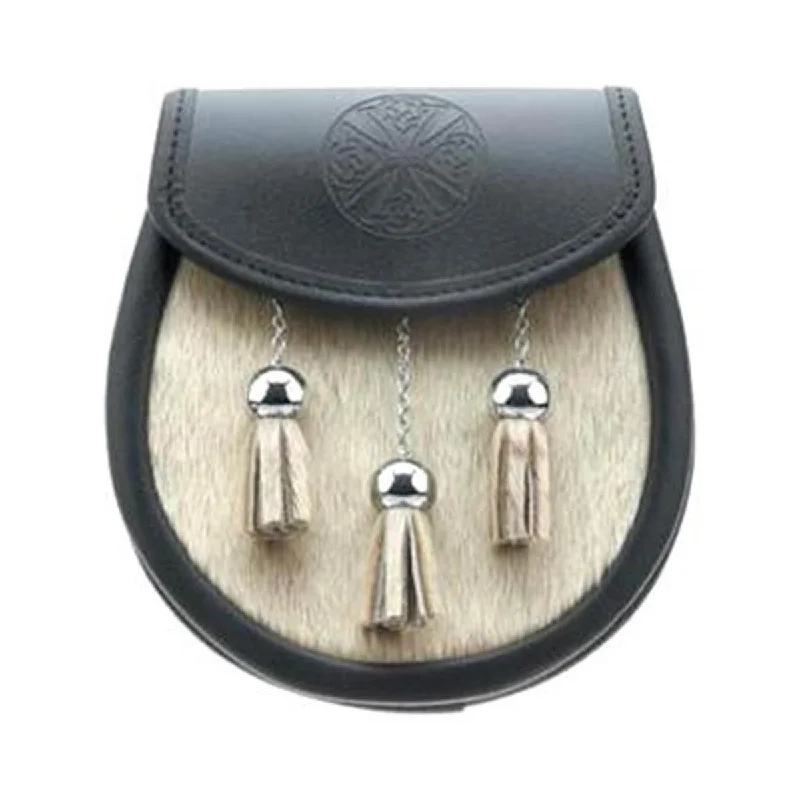 Don't Miss Semi Dress Buffalo Skin Sporran 3 Tassels With Chain Belt