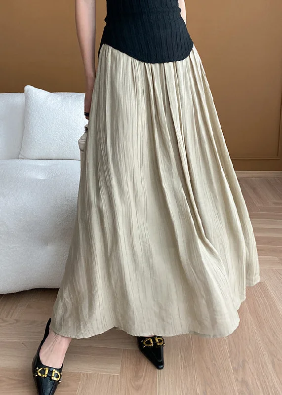 Exclusive Offers New Apricot High Waist Wrinkled Cotton Skirt Summer WR005