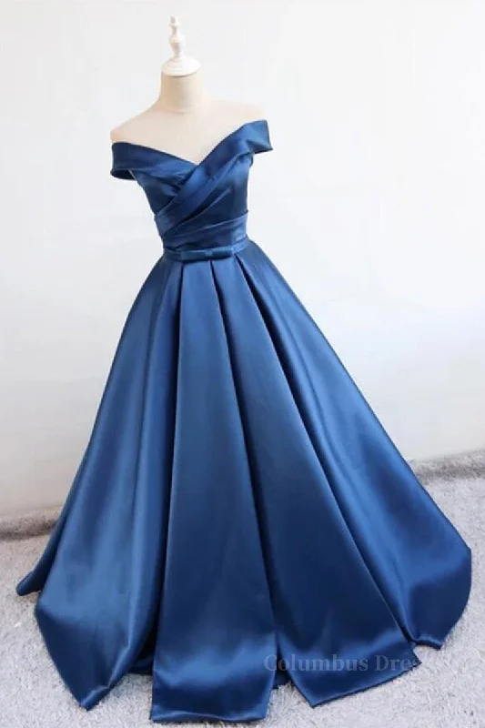 Limited Availability Blue Off Shoulder Satin Long Corset Prom Dresses, Off Shoulder Blue Corset Formal Dresses, Corset Ball Gown, Evening Dresses outfit Limited Availability Blue Off Shoulder Satin Long Corset Prom Dresses, Off Shoulder Blue Corset Formal Dresses, Corset Ball Gown, Evening Dresses outfit