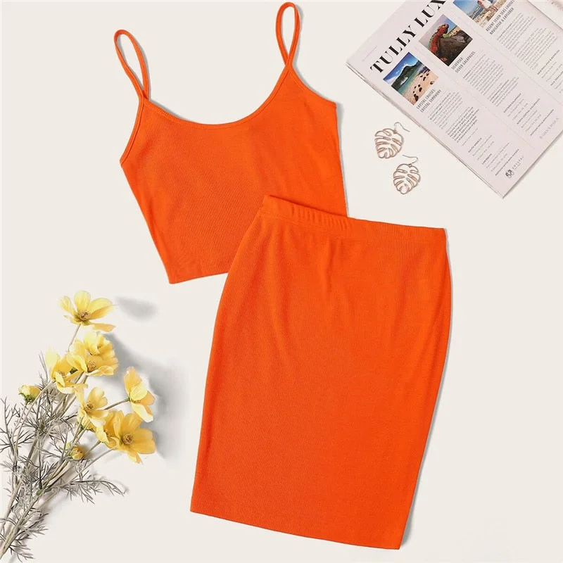 Huge Discounts Women's Summer Sleeveless Skinny Two-Piece Dress