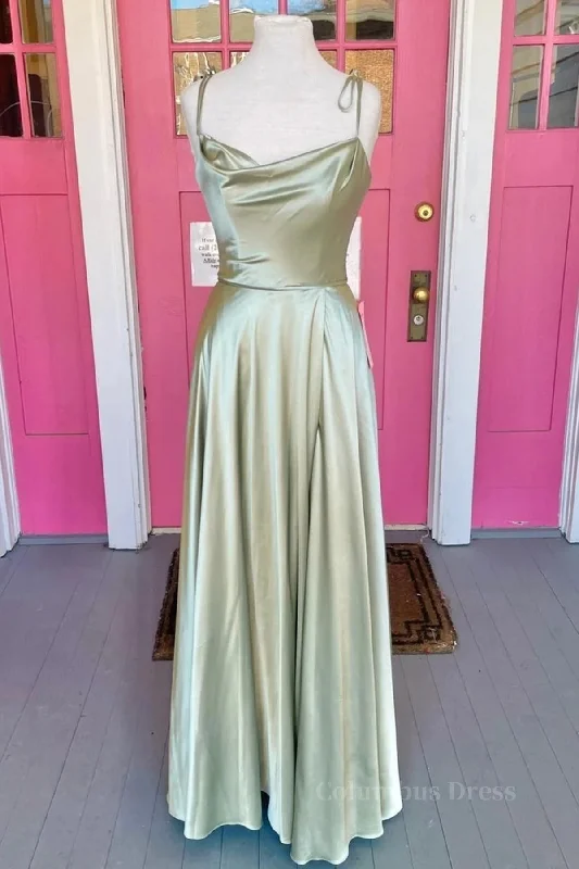 Best Seller Open Back Sage Satin Long Corset Prom Dress with High Slit, Long Sage Corset Formal Graduation Evening Dress outfit Best Seller Open Back Sage Satin Long Corset Prom Dress with High Slit, Long Sage Corset Formal Graduation Evening Dress outfit