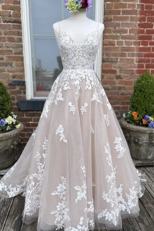Don't Wait V Neck Backless Champagne Lace Appliques Long Corset Prom Dress, Champagne Lace Corset Formal Evening Dress outfit Don't Wait V Neck Backless Champagne Lace Appliques Long Corset Prom Dress, Champagne Lace Corset Formal Evening Dress outfit